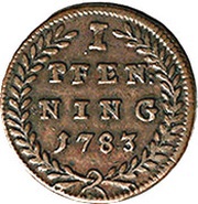 1 Pfenning - Hieronymus von Colloredo, Austria, 1783-1784 reverse image