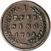 1 Pfenning - Hieronymus von Colloredo, Austria, 1792 reverse image