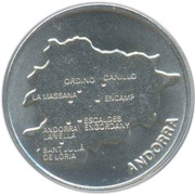 50 Cèntims Andorra map, Andorra, 2005-2008 reverse image