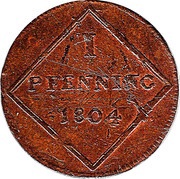 1 Pfenning - Ferdinand, Austria, 1804 reverse image