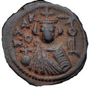 Follis / Fals - Anonymous Facing bust type - Hims mint - Arab-Byzantine obverse image