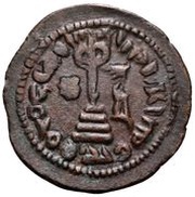 Follis / Fals - Abd al-Malik ibn Marwan - standing caliph type Arab-Byzantine reverse image
