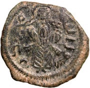Follis / Fals - standing caliph type - Iliya with star - Jerusalem - Arab-Byzantine obverse image