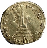 Solidus / Dinar - Abd al-Malik - standing caliph type Arab-Byzantine reverse image
