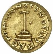 Solidus / Dinar - Pseudo-Byzantine - two standing figures type Arab-Byzantine reverse image