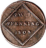 2 Pfenning - Ferdinand III of Austria-Tuscany, Austria, 1805-1806 reverse image