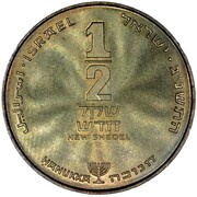 ½ New Sheqel Hanukkah reverse image
