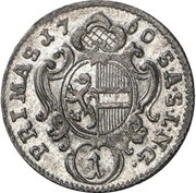 1 Kreuzer - Sigismund von Schrattenbach, Austria, 1759-1764 reverse image