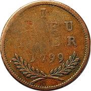 1 Kreutzer - Hieronymus von Colloredo, Austria, 1790-1802 reverse image