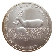 1 New Sheqel Wildlife - Hart, Israel, 1993 reverse image