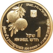 1 New Sheqel Lion and Pomegranate obverse image