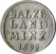 2 Kreuzers - Johann Ernst von Thun, Austria, 1692 reverse image