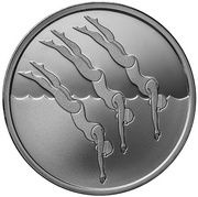 1 New Shekel The Olympic Delegation of Israel - Swimming, Israel, 2016 reverse image