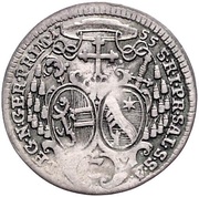 3 Kreuzers - Sigismund von Schrattenbach, Austria, 1755 reverse image