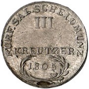 3 Kreutzer - Ferdinand III of Austria - Tuscany, Austria, 1803-1805 reverse image