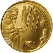 10 New Sheqalim Abraham and the three Angels reverse image