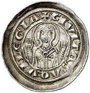 Denaro - Berthold of Merania Blessed Virgin obverse image