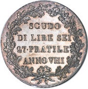 1 Scudo, 6 Lire reverse image