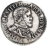 1 Testone - Ercole II obverse image