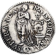1 Testone - Ercole II reverse image