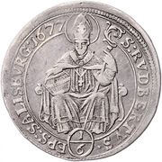 ⅙ Thaler - Max Gandolf von Kuenburg, Austria, 1677 reverse image