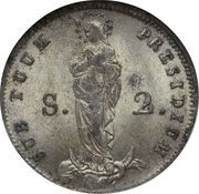 2 Soldi, Italy, 1814 reverse image