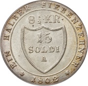 15 Soldi, 8½ Kreuzer - Francesco II reverse image