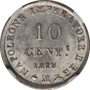 10 Centesimi - Napoleon I, Italy, 1808-1813 reverse image