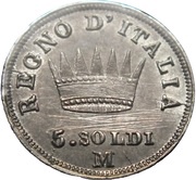5 Soldi - Napoleon I, Italy, 1808-1814 reverse image