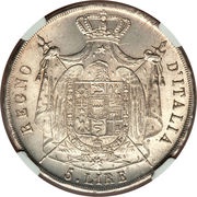 5 Lire - Napoleon I, Italy, 1807-1814 reverse image