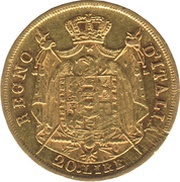 20 Lire - Napoleon I, Italy, 1808-1814 reverse image