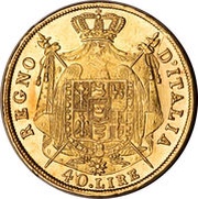 40 Lire - Napoleon I, Italy, 1807-1814 reverse image