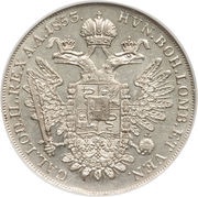 1 Scudo - Francis Joseph I, Italy, 1853 reverse image