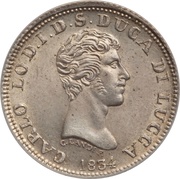 1 Lira - Carlo Ludovico I obverse image