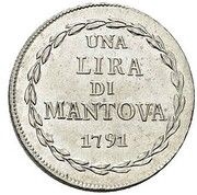 1 Lira - Leopold II, Italy, 1791 reverse image