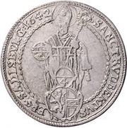 ¼ Thaler Madonna - Paris von Lodron, Austria, 1633-1642 reverse image