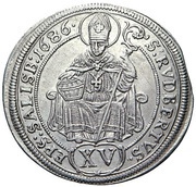 15 Kreuzers - Max Gandolf von Kuenburg, Austria, 1681-1686 reverse image