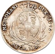 ½ Lira - Maria Theresia, Italy, 1779 reverse image