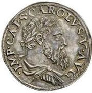 1 Testone - Carlo V obverse image
