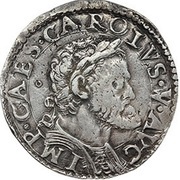 1 Testone - Carlo V obverse image