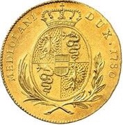 1 Doppia - Maria Theresia, Italy, 1778-1780 reverse image