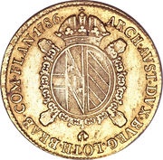 1 Sovrano - Joseph II, Italy, 1786-1790 reverse image