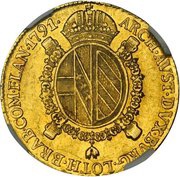 1 Sovrano - Leopold II, Italy, 1790-1792 reverse image