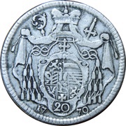 20 Kreuzers - Sigismund von Schrattenbach, Austria, 1765-1771 reverse image
