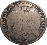 Scudo of 103 Bolognini - Rinaldo I, Italy, 1717-1719 reverse image