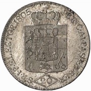20 Kreutzer - Ferdinand III of Austria-Tuscany, Austria, 1805-1806 reverse image