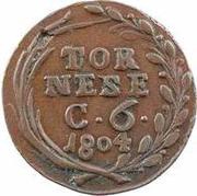1 Tornese - Ferdinando IV, Italy, 1804 reverse image