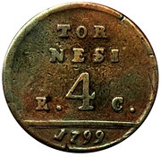 4 Tornesi - Ferdinando IV, Italy, 1799-1800 reverse image