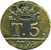 5 Tornesi - Ferdinando IV, Italy, 1797-1798 reverse image