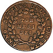 6 Tornesi - Napoleon I, Italy, 1799 reverse image